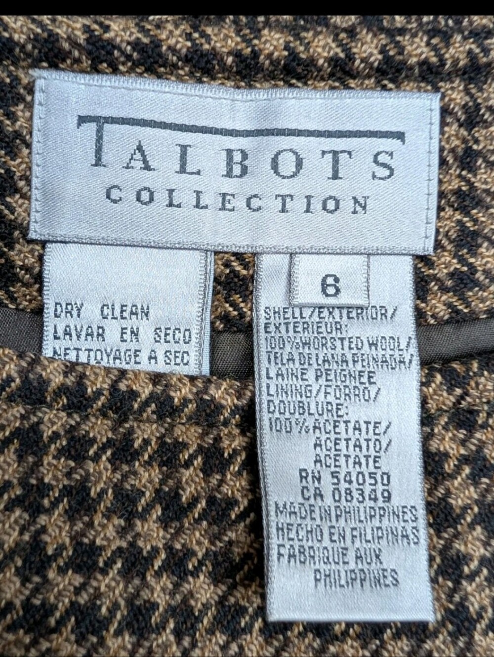 Vintage Talbots Herringbone Wool Maxi Skirt 6 Brown Old Money Preppy #8100 - Picture 3 of 7